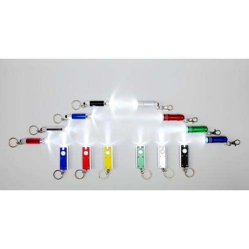 Sleutelhanger met aluminium zaklampje rood