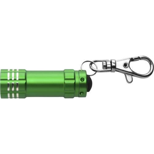 Sleutelhanger met aluminium zaklampje lichtgroen