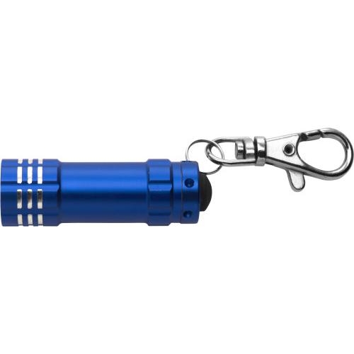 Sleutelhanger met aluminium zaklampje kobaltblauw