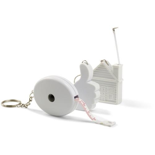 Sleutelhanger meetlint wit