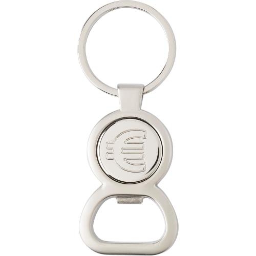 Sleutelhanger Winkelwagenmunt zilver