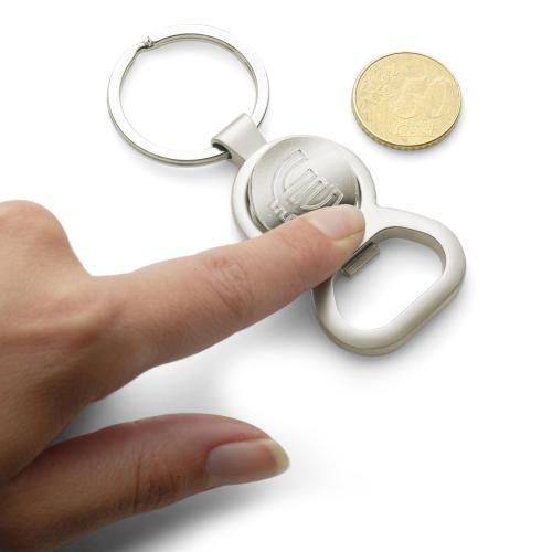 Sleutelhanger Winkelwagenmunt zilver