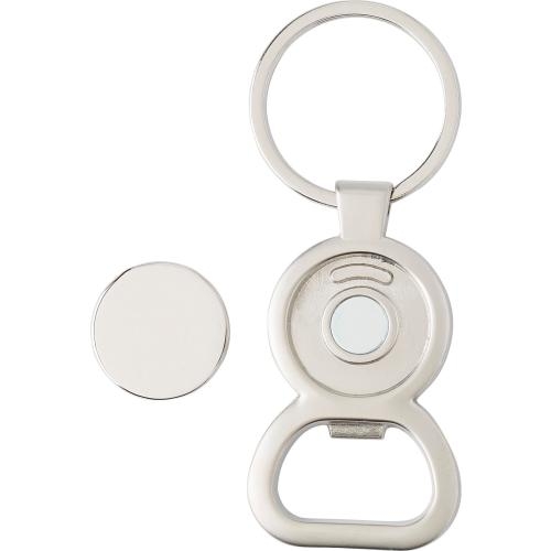 Sleutelhanger Winkelwagenmunt zilver