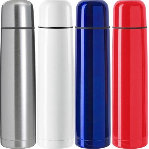 Dubbelwandige RVS thermosfles 1 liter wit