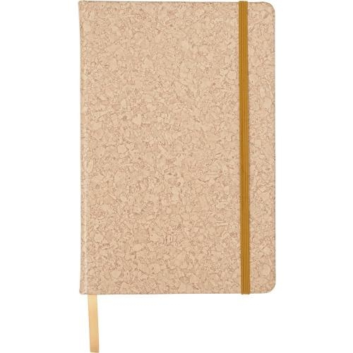 PU notitieboekje A5 met kurk print bruin
