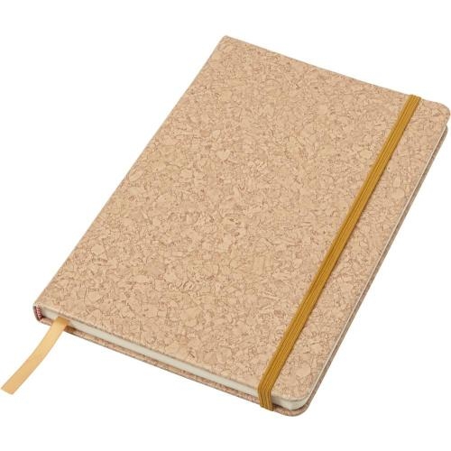 PU notitieboekje A5 met kurk print bruin