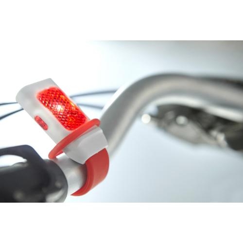 Kunststof fietslampje met 4 LED lampjes rood
