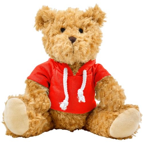 Pluche teddybeer met hoodie rood