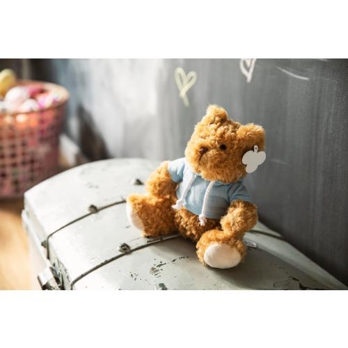 Pluche teddybeer met hoodie lichtblauw