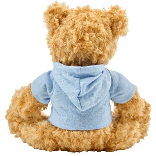Pluche teddybeer met hoodie lichtblauw