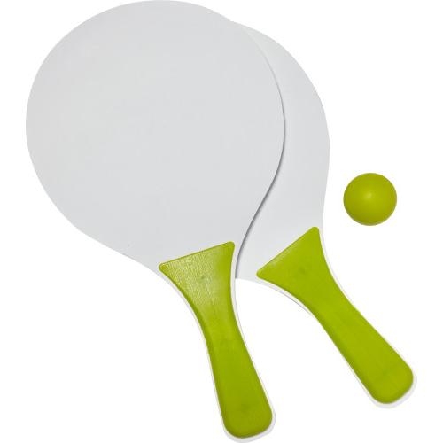 Houten beachballset lime