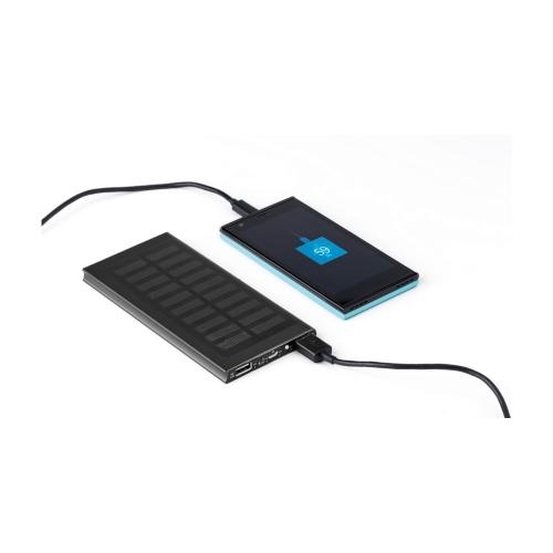 ABS en aluminium zonne oplader zwart