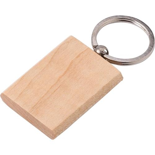 Houten sleutelhanger vierkant bruin,vierkant