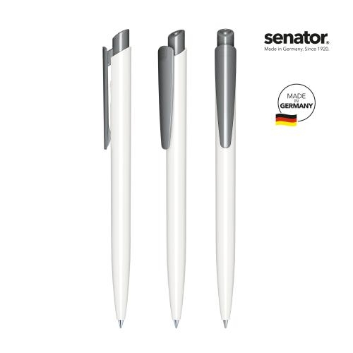 Balpen Dart polished basic wit/lichtgrijs