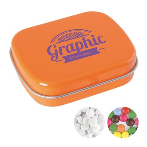 Klein snoepblikje oranje