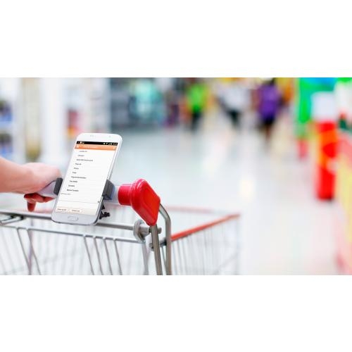 Telefoonhouder voor winkelwagen oranje