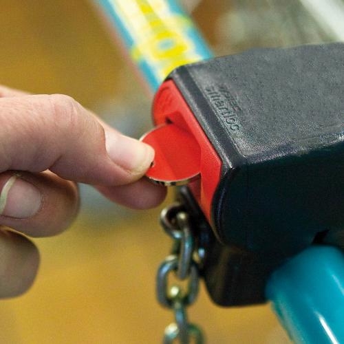 Munt-Sleutelhanger EUROMARKET blauw