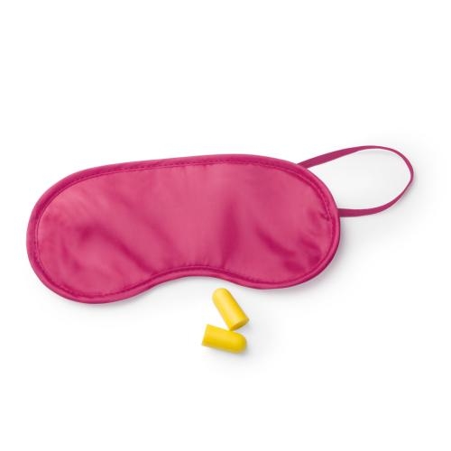 Slaapmasker met oordopjes fuchsia