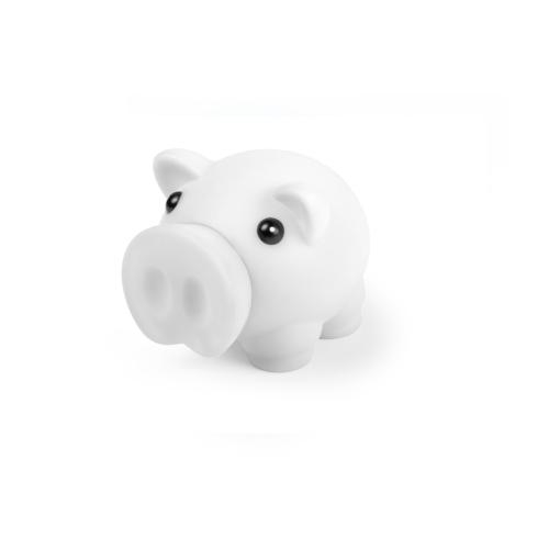 Rubberen spaarpot varken wit