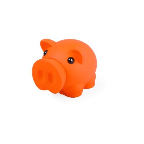 Rubberen spaarpot varken oranje