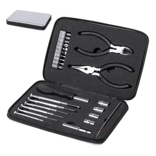 Gereedschapsset aluminium grijs