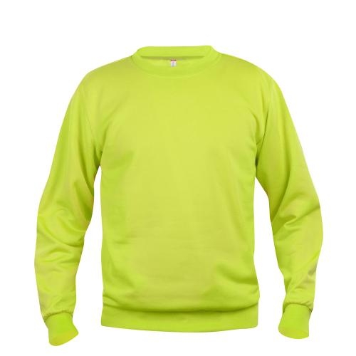 Clique Basic roundneck unisex signaalgroen,l