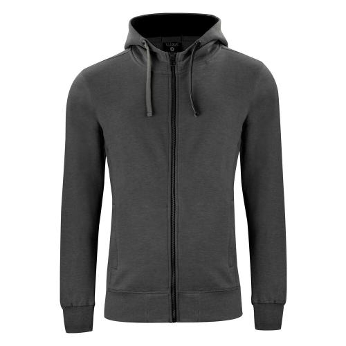 Heren vest met capuchon antraciet melange,l
