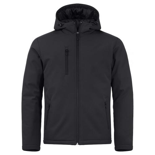 Padded hoody softshell zwart,3xl