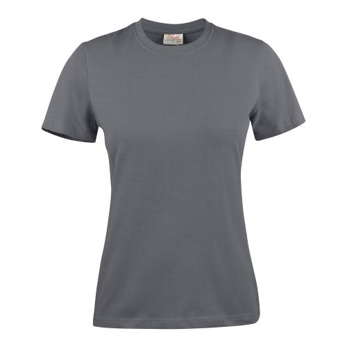 Printer Heavy T-shirt dames grey steel,l