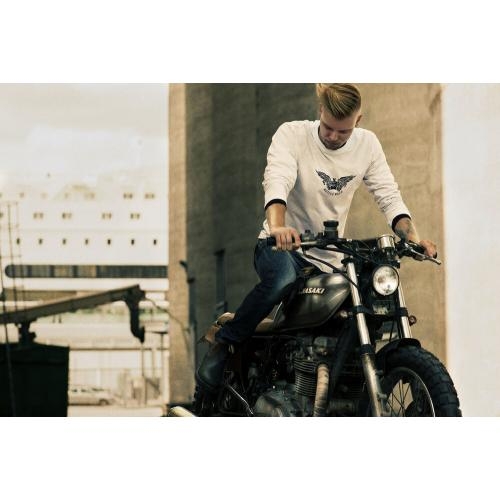 Heavy T-shirt Longsleeve grijs gemeleerd,l