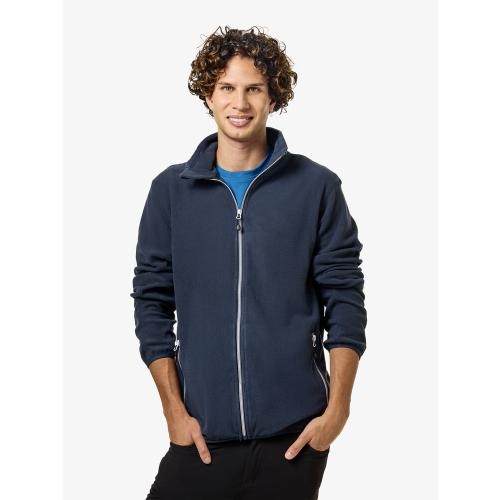 Heren microfleece jas blauw,l