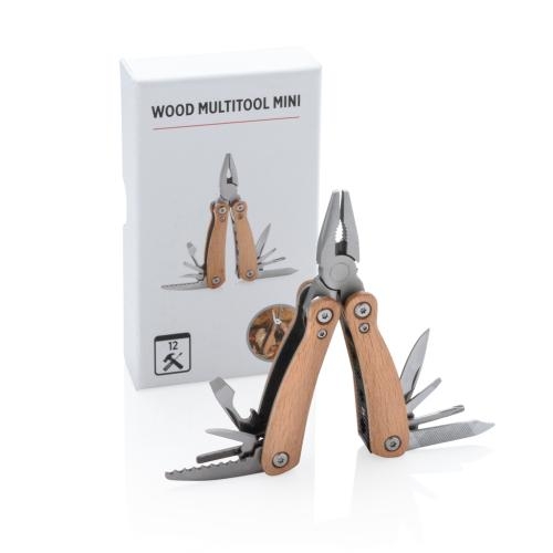 Mini houten multitool bruin