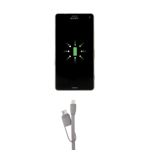 3-in-1 kabel met rolmechanisme wit