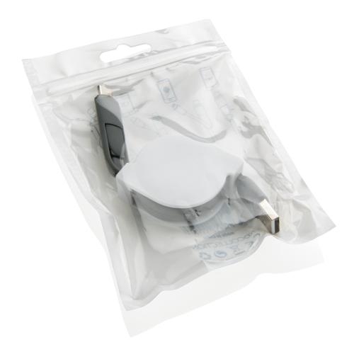 3-in-1 kabel met rolmechanisme wit