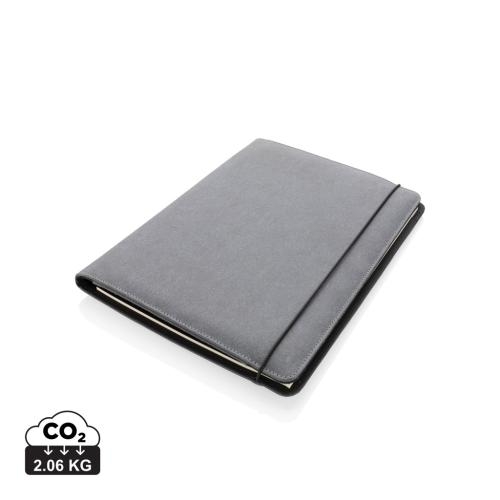 Recycled lederen portfolio A4 grijs