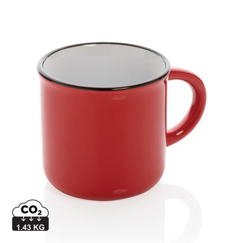 Vintage keramische mok rood