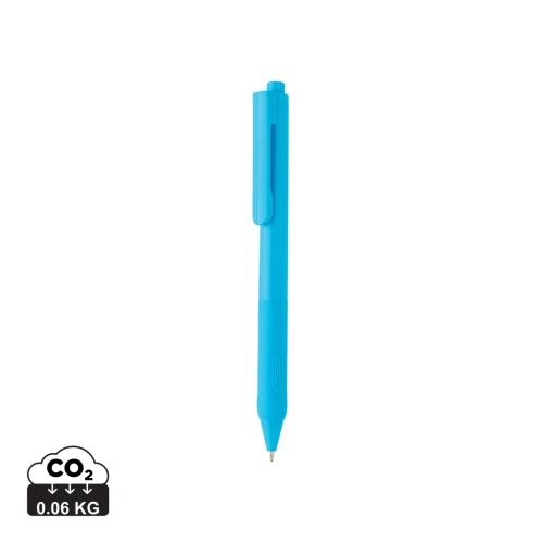 X9 pen met siliconen grip blauw
