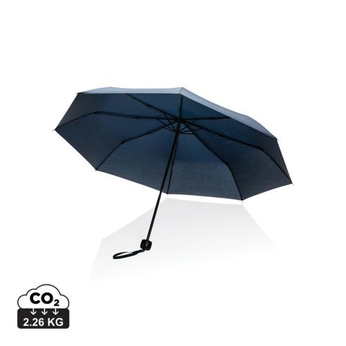 20.5 inch Impact AWARE™ RPET mini paraplu donkerblauw