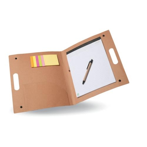 Schrijfmap gerecycled karton beige