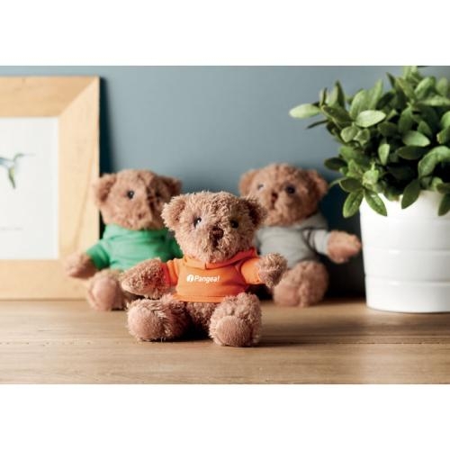 Teddybeer met sweatshirt oranje