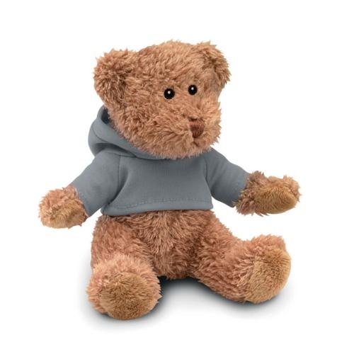 Teddybeer met sweatshirt grijs
