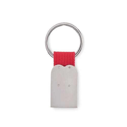 Metalen sleutelhanger Bonheur rood