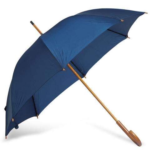23 inch paraplu met houten handvat blauw