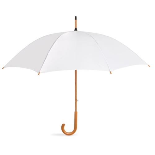 23 inch paraplu met houten handvat wit
