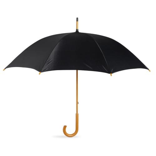 23 inch paraplu met houten handvat zwart