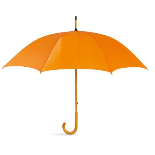 23 inch paraplu met houten handvat oranje