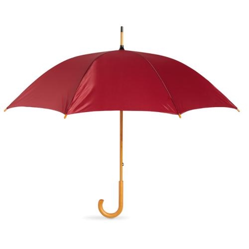 23 inch paraplu met houten handvat bordeaux