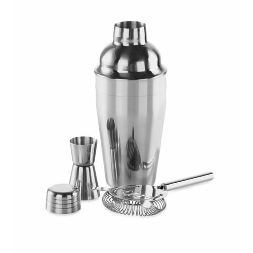 Chroomkleurige cocktailset glanzend zilver