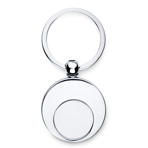 Sleutelhanger met munt glanzend zilver