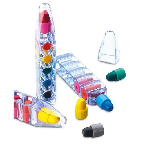 Magic set met 6 waskrijtjes transparant